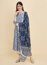Sleek Salwar Suit in Blue Colour